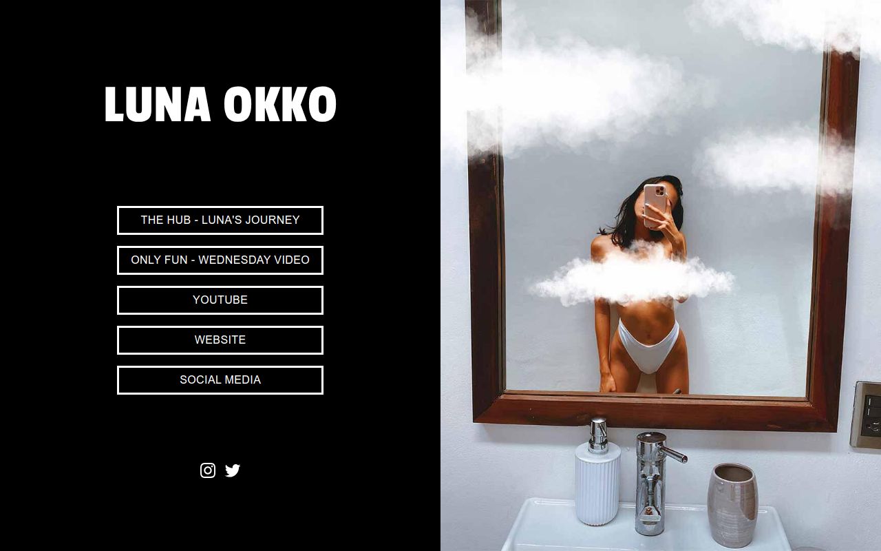 Luna Okko's promotional card, showcasing her artistic range and versatility